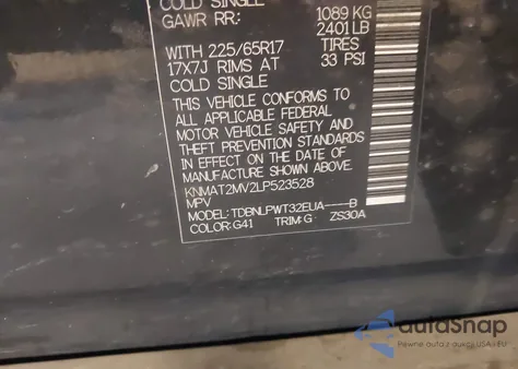 2020 Nissan Rogue S Intelligent Awd из США, поврежденный, VIN KNMAT2MV2LP523528